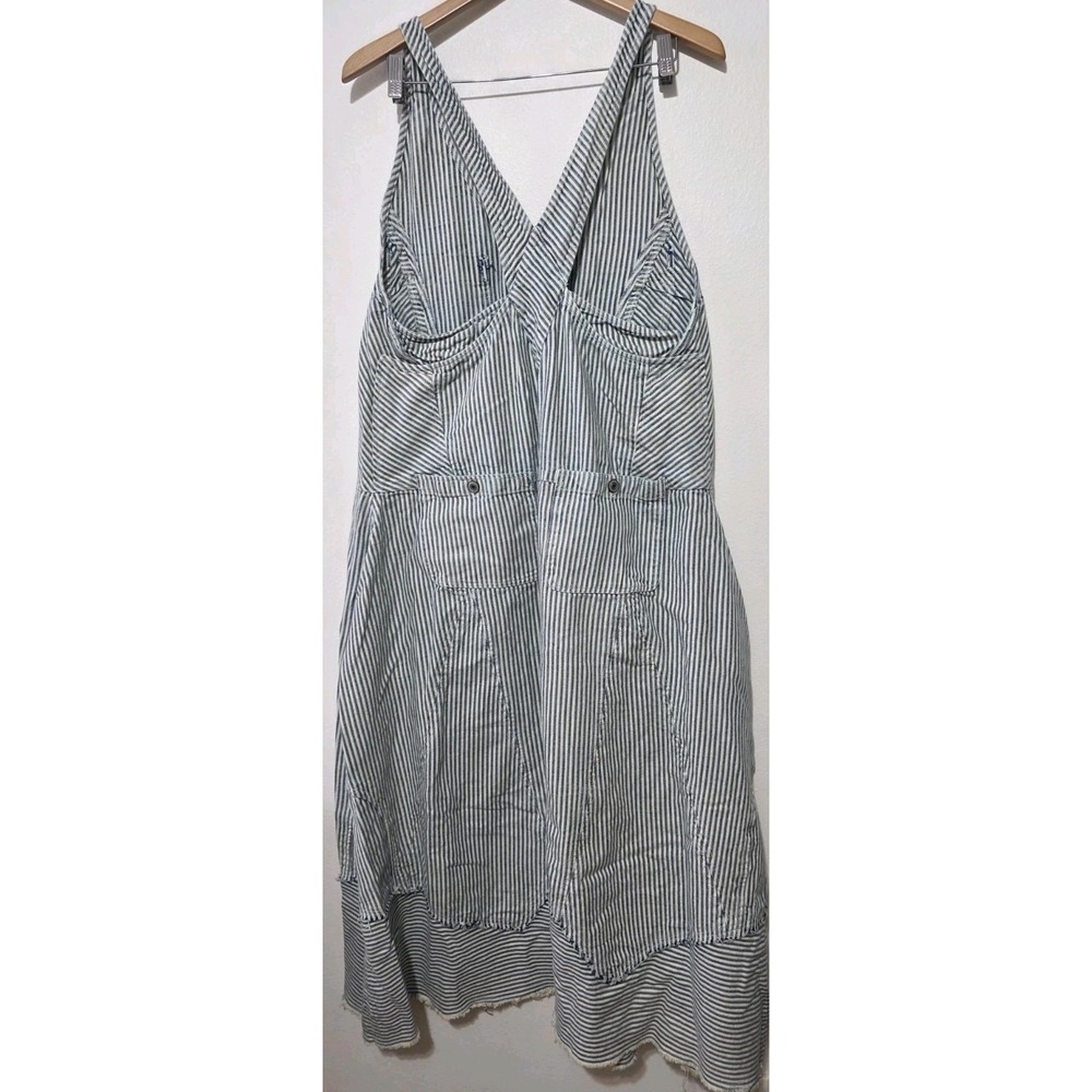 Free People Bendita Midi Dress Sz L Button Denim Womans Beach Cottage Pockets - Picture 9 of 14